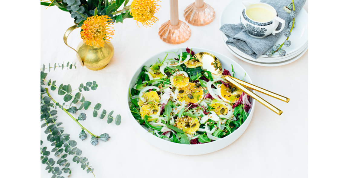 Fennel orange salad with a roasted seed mix