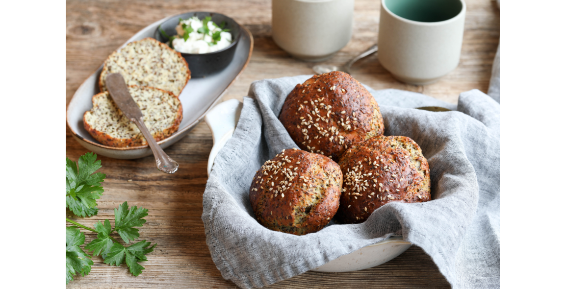 Quark bun with linseed flour
