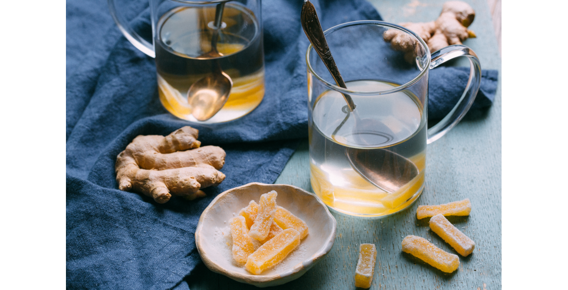 Ginger Tea with candied Ginger Sticks