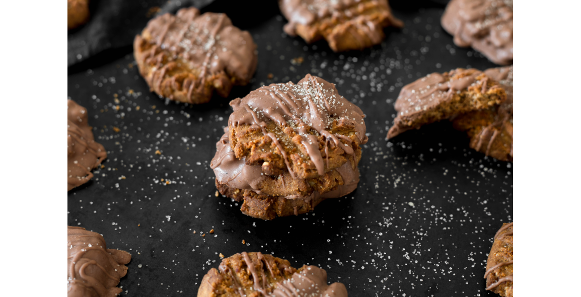 Date and Peanut butter cookies with a chocolate glaze