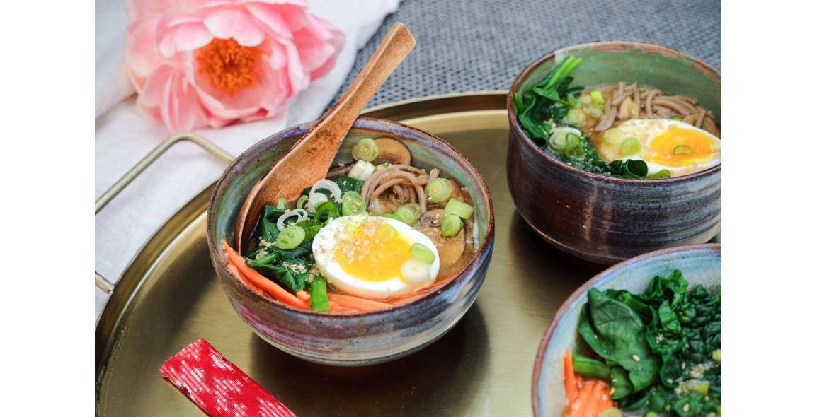 Miso soup with Buckwheat Spaghetti