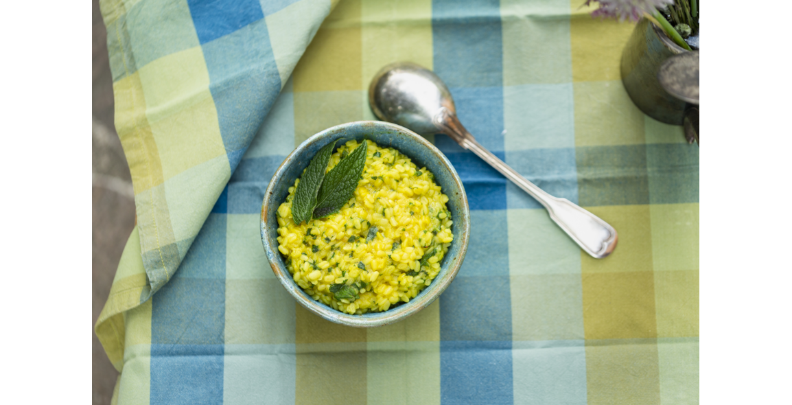 Ayurvedic Spring dal with coriander-mint-orange