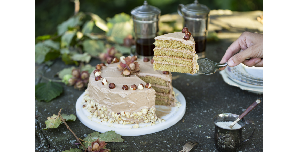 Hazelnut cake with chocolate buttercream