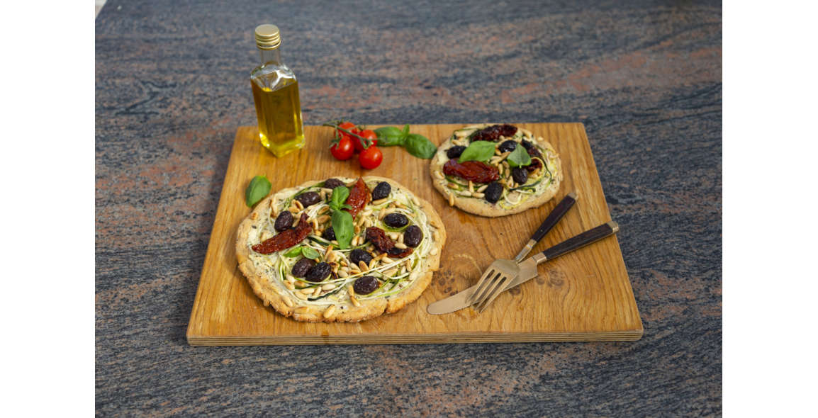 Gluten-free Zuchinelli pizza from chick peas flour