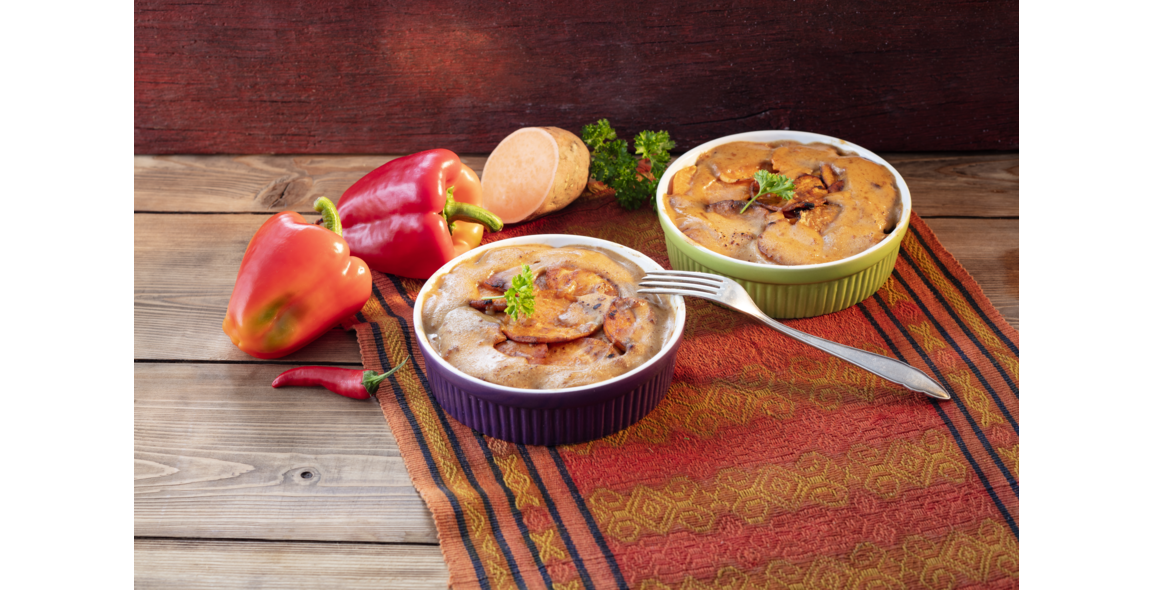 Brazilian sweet potato nut gratin