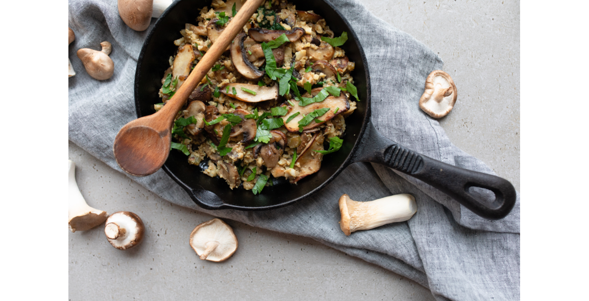 mushroom spinach cauliflower rice