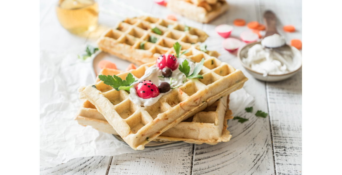 Vegetable waffles with protein flour