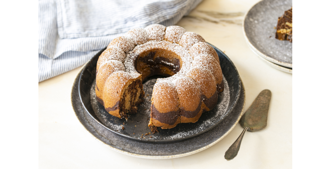 Vegan carob marble cake