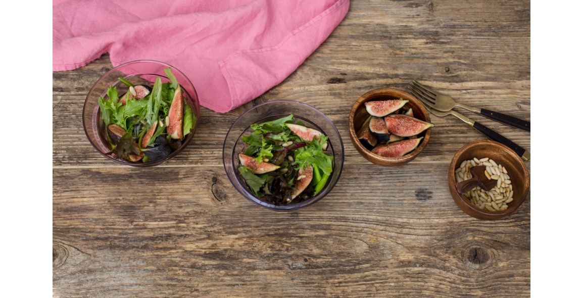 Fresh Fig Salad with toasted Pine Nuts and Omega Oil