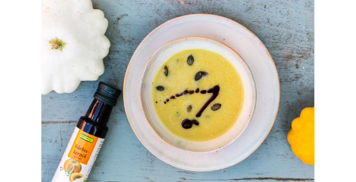 Pumpkin Soup with Sweet Potatoes and Coconut Cream
