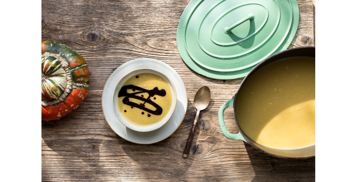 Roasted Pumpkin Soup with Coconut Cream