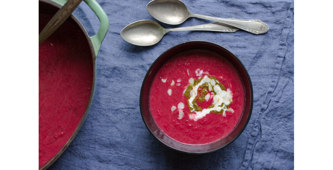 Roasted red beet and carrot soup