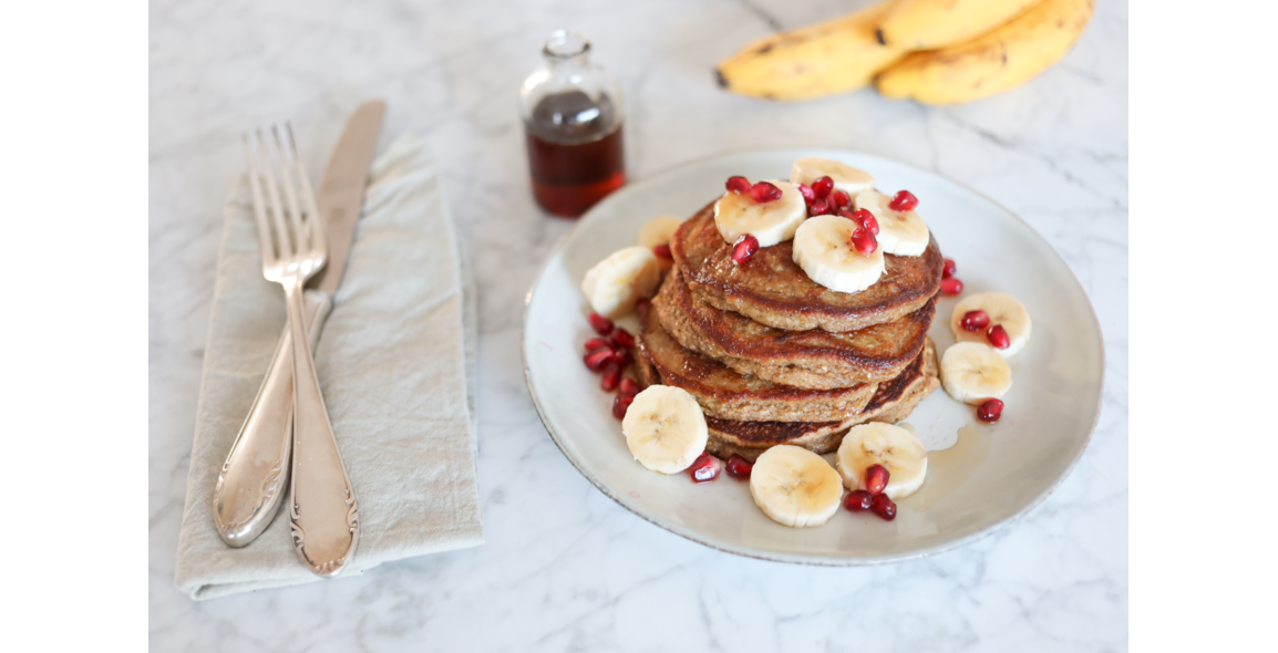 Banana chia protein pancakes without flour